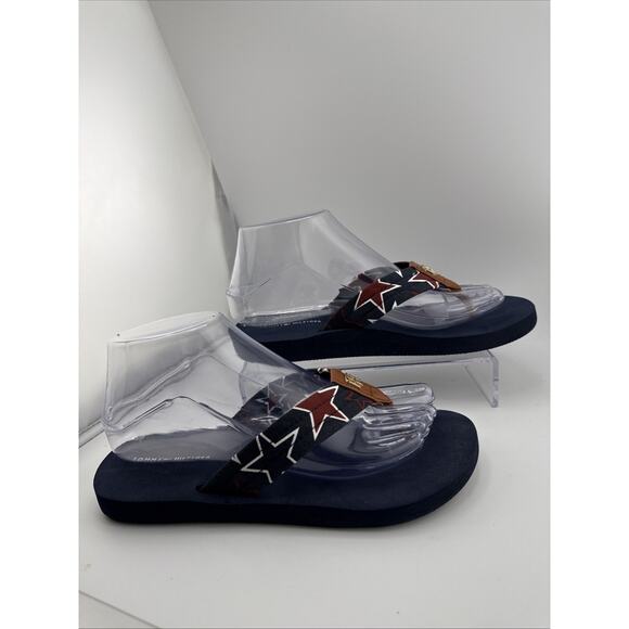 Tommy Hilfiger COSMONA Stars Blue Thong Flip-Flops Women's Sandals Size 7M‎ NEW - Picture 6 of 6
